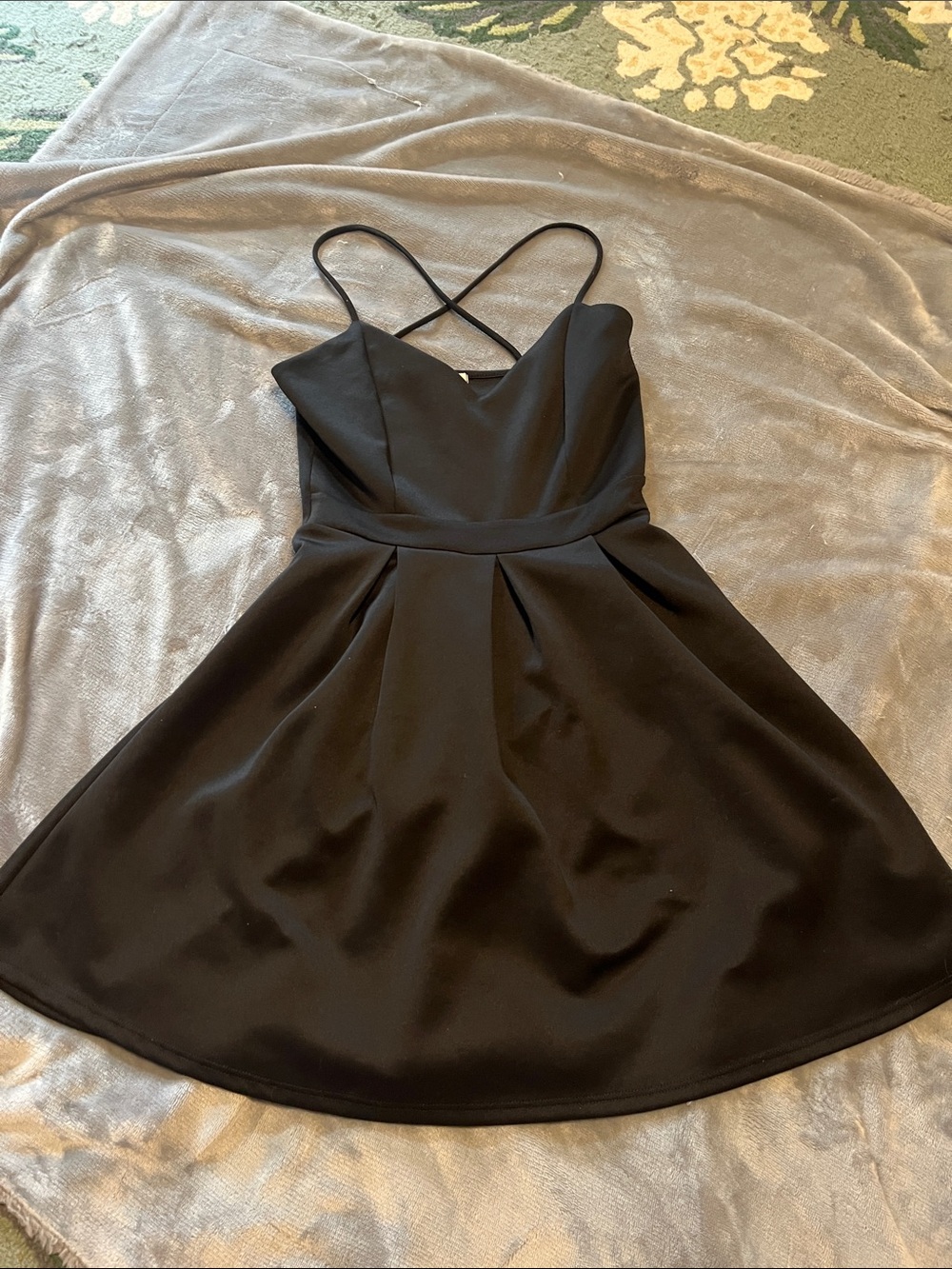 Charlotte Russe Black Spaghetti-Strap Skater Dress